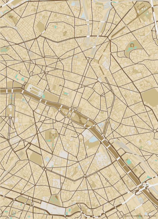 Paris map poster print